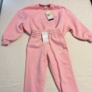 Nike Kids Pink Joggers and Sweatshirt Set